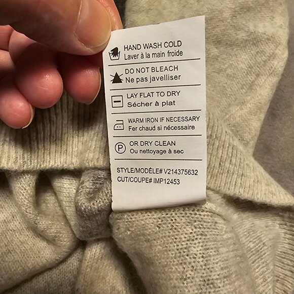 Vince Women's Colorblock Cashmere Sweater S Gray/Beige/Charcoal 100% Cashmere - Picture 5 of 7